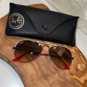 Ray-ban red/white aviator sunglasses
